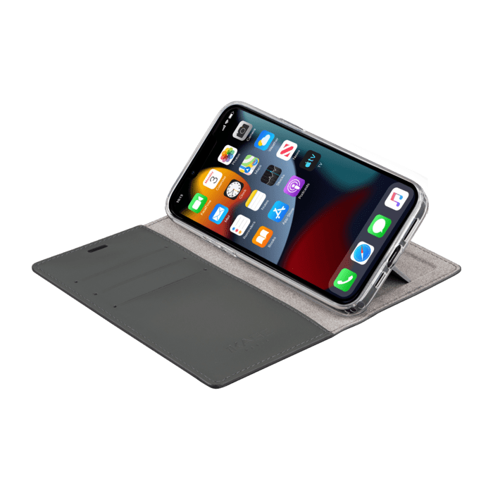 Diarycase 2.0 Coque clapet en cuir véritable avec support aimanté pour Apple iPhone 13 Pro Max, Rouge Bordeaux