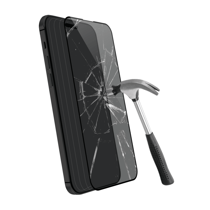 Protection d'écran en verre trempé (100% de surface couverte) pour Apple iPhone 15 Plus, Noir