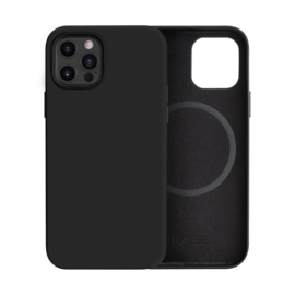 Coque antichoc magn&eacute;tique en gel de silicone doux pour Apple iPhone 12 Pro Max, Noir satin