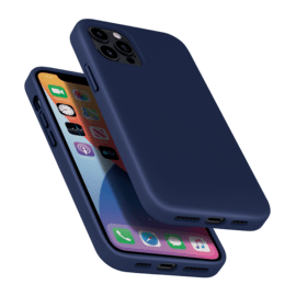Anti-Shock Soft Gel Silicone Case for Apple iPhone 12 Pro Max, Oxford Blue