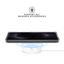 Coque antichoc magn&eacute;tique invisible Fabriqu&eacute; Avec du 75% Plastique Recycl&eacute; pour Samsung Galaxy S25 Edge 5G, Transparente