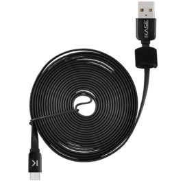 Cable plat vers Micro USB (2m) pour Android, Noir