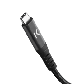 Câble USB 3.1 Gen 2 charge rapide USB-C vers USB-A métallisé tressé Charge/sync (2M), Noir