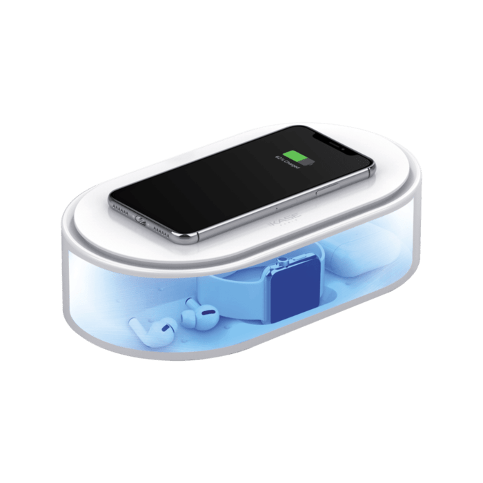UV-C Sanitiser Pod with wireless quick charging (7.5W/10W), White