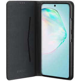 Coque clapet folio avec fente pour cartes & support pour Samsung Galaxy S10 Lite, Noir