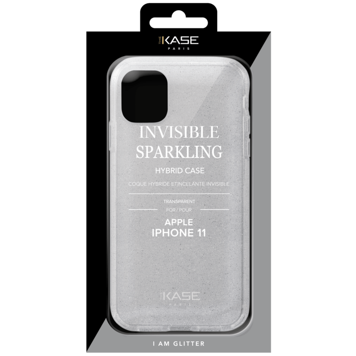 Coque hybride étincelante invisible pour iPhone Apple 11, Transparente