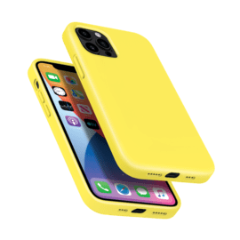 Coque antichoc en gel de silicone doux pour Apple iPhone 12/12 Pro, Jaune Limonade