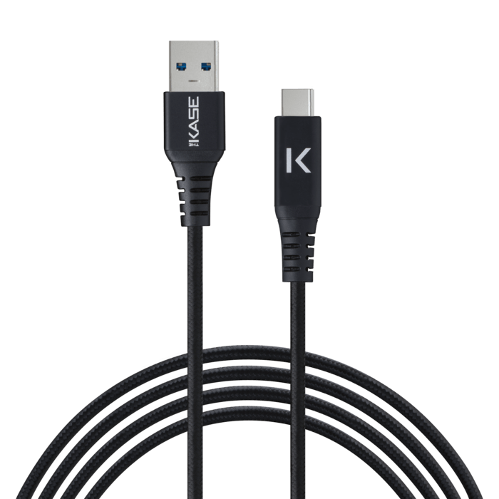 Câble USB 3.1 Gen 2 charge rapide USB-C vers USB-A métallisé tressé Charge/sync (1M), Noir