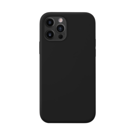 Coque antichoc en gel de silicone doux pour Apple iPhone 12/12 Pro, Noir satin