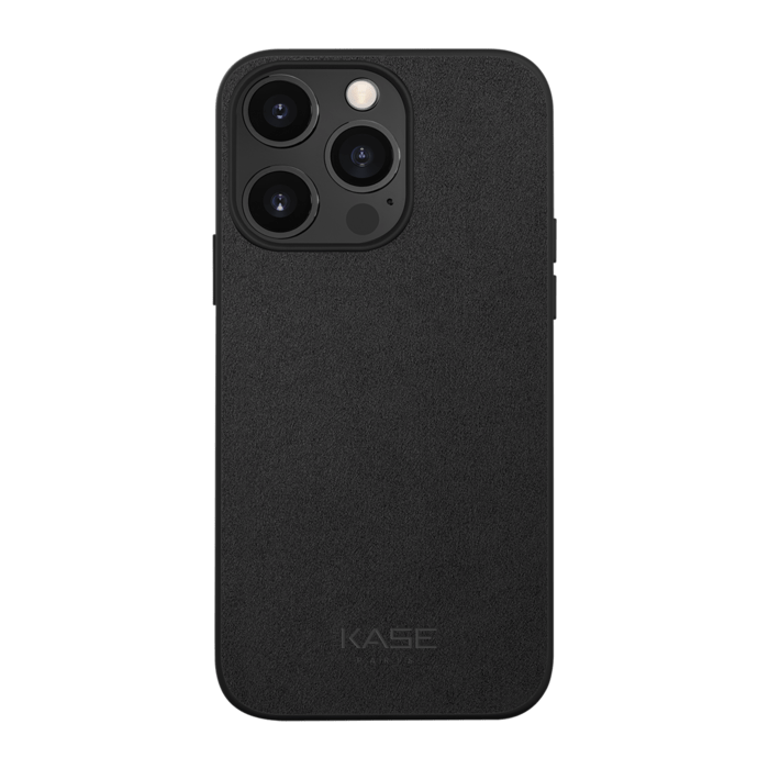 Coque en Su&egrave;de Alcantara pour Apple iPhone 14 Pro Max, Minuit Noir