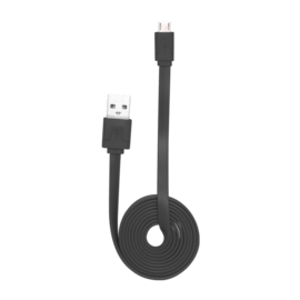 Cable plat vers Micro USB (1m) pour Android, Noir