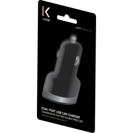 Chargeur de voiture double prise USB, Noir