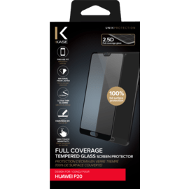Protection d'écran en verre trempé (100% de surface couverte) pour Huawei P20, Noir