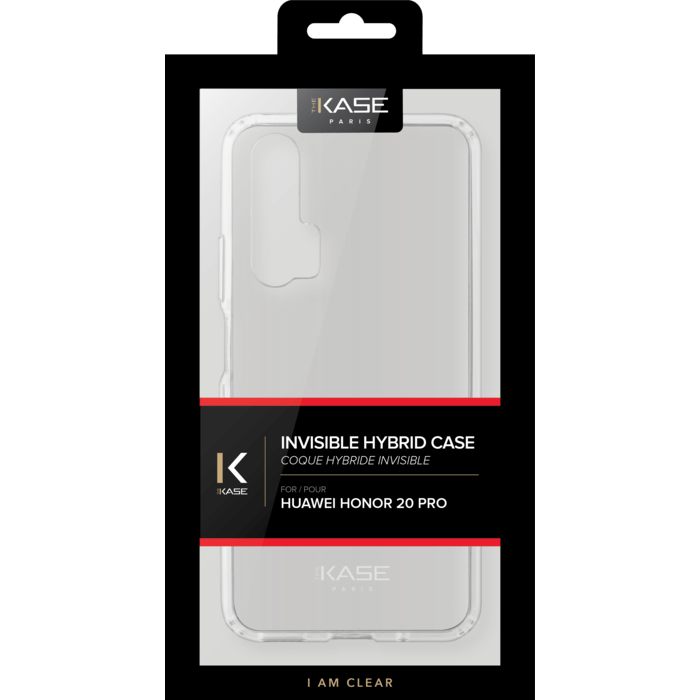 Coque hybride invisible pour Huawei 20 Pro, Transparent