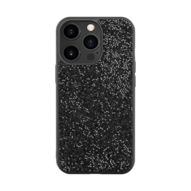 Coque Bling Strass pour Apple iPhone 13 Pro, Minuit Noir
