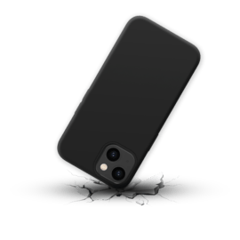 Coque antichoc en gel de silicone doux pour Apple iPhone 14, Noir satin