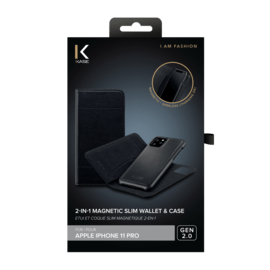 &Eacute;tui et Coque slim magn&eacute;tique 2-en-1 GEN 2.0 pour Apple iPhone 11 Pro, Noir