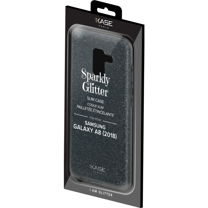 Coque slim pailletée étincelante pour Samsung Galaxy A8 (2018), Noir