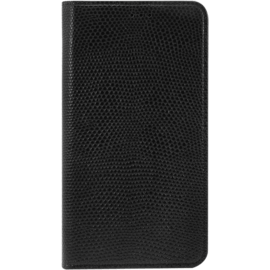 Diarycase Coque clapet en cuir véritable avec support aimanté pour Samsung Galaxy S6 Edge Plus, Noir Lézard