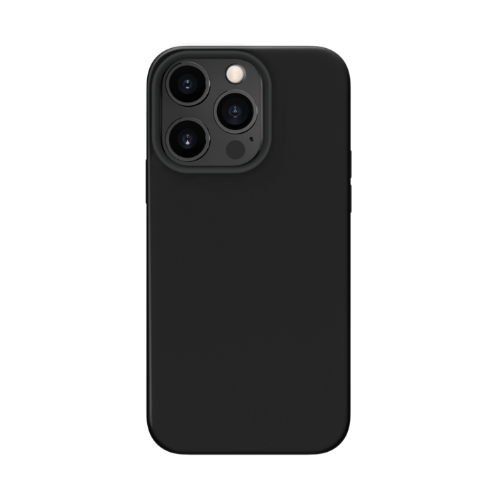 Coque antichoc en gel de silicone doux pour Apple iPhone 13 Pro, Noir satin