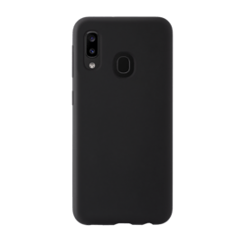 Coque en Gel de Silicone Doux pour Samsung Galaxy A20e, Noir satin