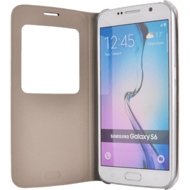 Etui &agrave; clapet avec Window View pour Samsung Galaxy S6, Or