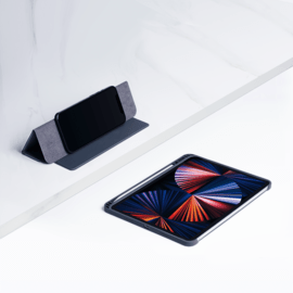 Soft Gel Detachable Folio Flip Case with Pencil Slot for Apple iPad Pro 11-inch 3rd Gerneration, Satin black