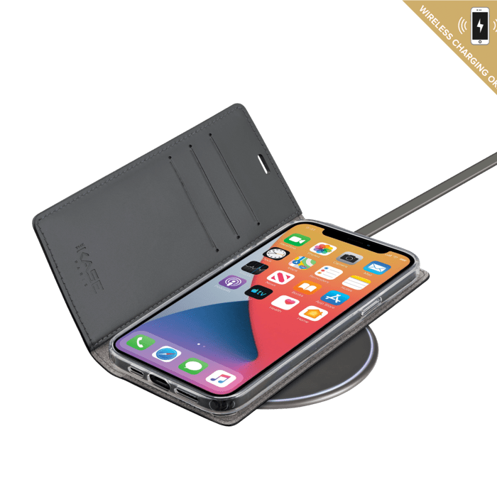 Diarycase 2.0 Coque clapet en cuir v&eacute;ritable avec support aimant&eacute; pour Apple iPhone 12 Pro Max, Rouge Bordeaux