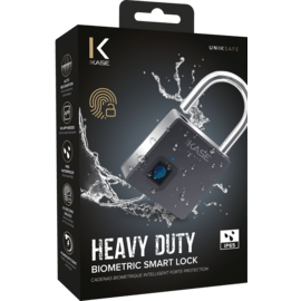 Cadenas Biométrique Intelligent Étanche IP65 Forte Protection avec double de clés, Noir