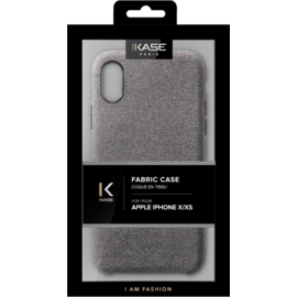 Coque en tissu pour Apple iphone X/XS, gris clair