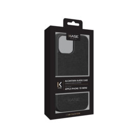 Coque en Suède Alcantara pour Apple iPhone 13 mini, Noir Minuit