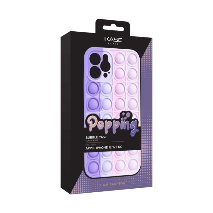 Coque Popping Bubble pour Apple iPhone 12/12 Pro, Bleu Vert