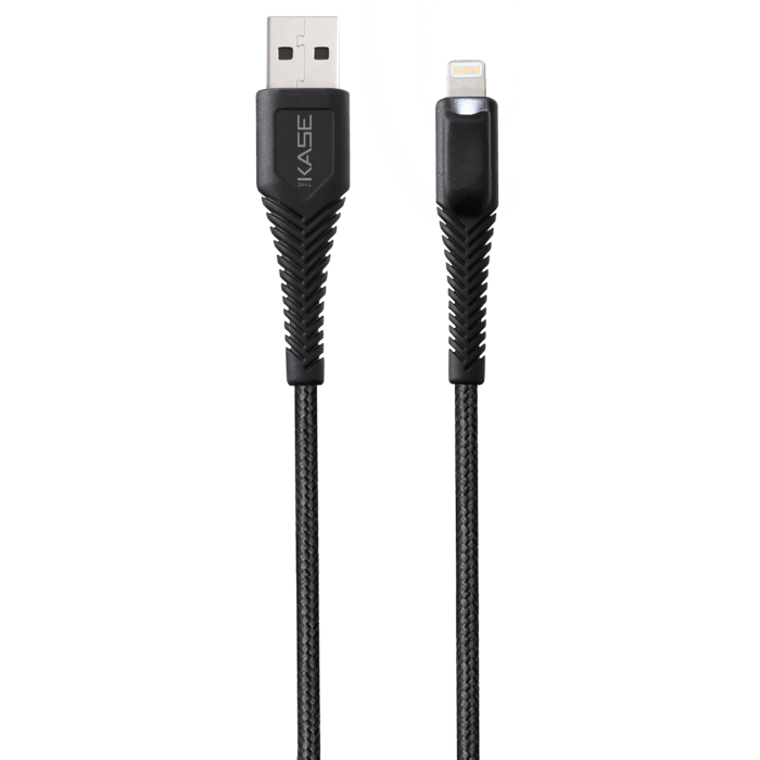Câble Lightning® certifié MFI Apple vers USB tressé en nylon avec lampe Charge/Sync (1M), Noir