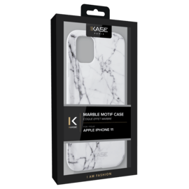 Coque effet marbr&eacute; pour Apple iPhone 11, Blanc