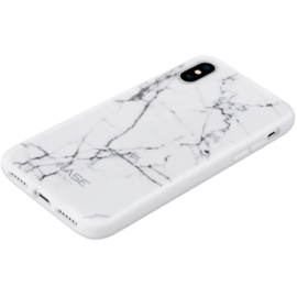 Coque effet marbr&eacute; pour Apple iPhone X/XS, Blanc