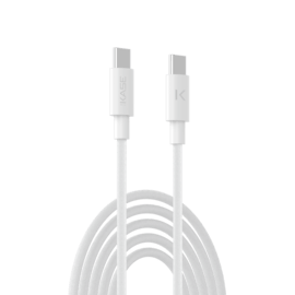 USB-C To USB-C 60W Double-Braided Fast Charge/Sync Cable (2M), White