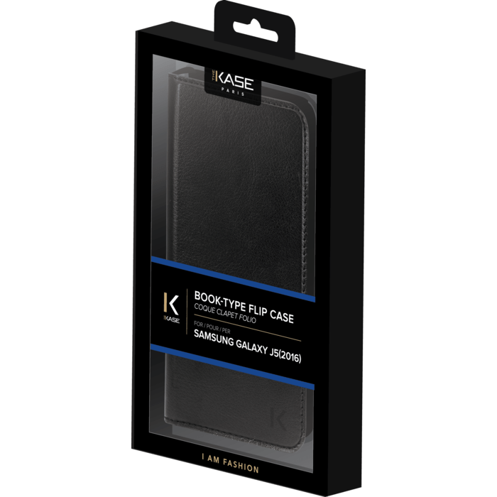 Coque clapet avec pochettes CB & stand pour Samsung Galaxy J5 (2016), Noir