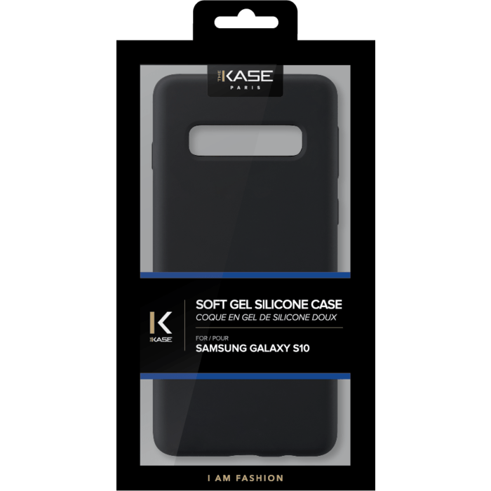 Coque en Gel de Silicone Doux pour Samsung Galaxy S10, Noir satin