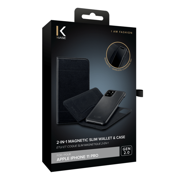 &Eacute;tui et Coque slim magn&eacute;tique 2-en-1 GEN 2.0 pour Apple iPhone 11 Pro, Noir