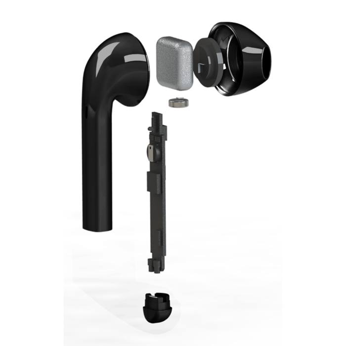 &Eacute;couteurs sans fil Sonik Lite On-Ear avec bo&icirc;tier de chargement, Noir de jais