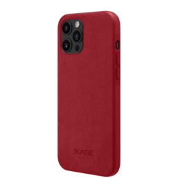 Coque en Su&egrave;de Alcantara pour Apple iPhone 12 Pro Max, Rouge rubis