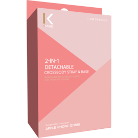 Bandouli&egrave;re d&eacute;tachable et support 2-en-1 pour Apple iPhone12 mini, Rose Sable