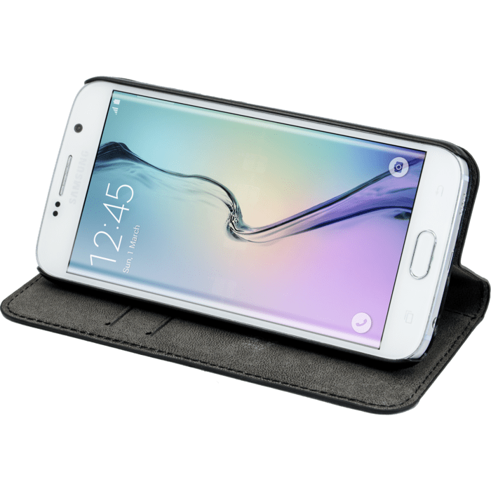 Coque clapet avec pochettes CB & stand pour Samsung Galaxy S6, Noir