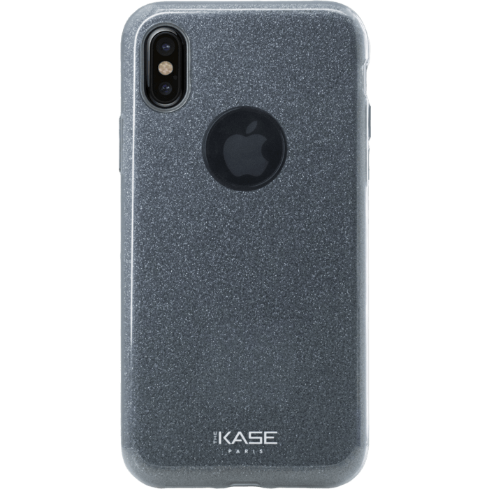 Coque slim&nbsp;paillet&eacute;e &eacute;tincelante pour Apple iPhone X, Noir