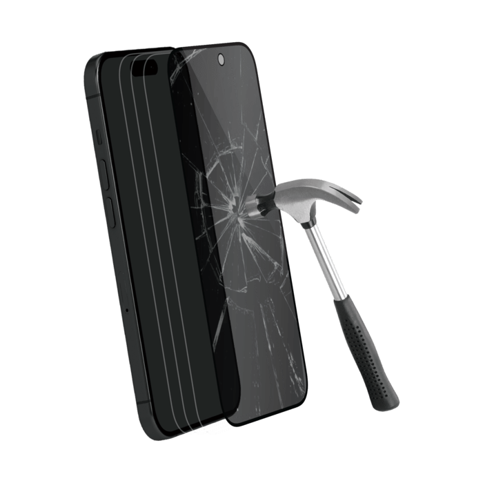 Protection d'&eacute;cran Priv&eacute;e en verre tremp&eacute; (100% de surface couverte) pour Apple iPhone 15, Noir