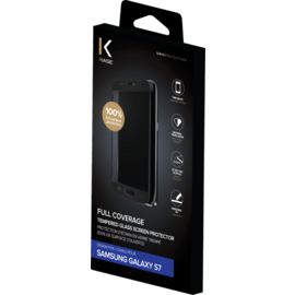 Protection d'&eacute;cran en verre tremp&eacute; (100% de surface couverte) pour Samsung Galaxy S7, Noir
