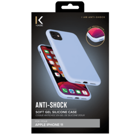 Coque antichoc en gel de silicone doux pour Apple  iPhone 11, Lilas Bleu