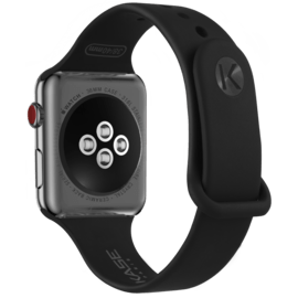Bracelet en gel de silicone doux pour Apple Watch® Series 1/2/3/4 38/40mm, Noir de jais