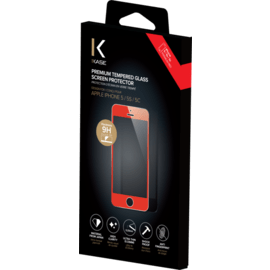Protection d'&eacute;cran premium en verre tremp&eacute; pour Apple iPhone 5/5s/5C/SE, Rouge