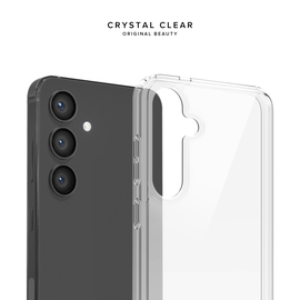 Coque hybride invisible fabriqu&eacute; avec 83% de plastique recycl&eacute; pour Samsung Galaxy S24 5G, Transparente